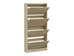 Mueble zapatero 4 cajones abatibles roble Sonoma 80x21x163,5 cm ES319865