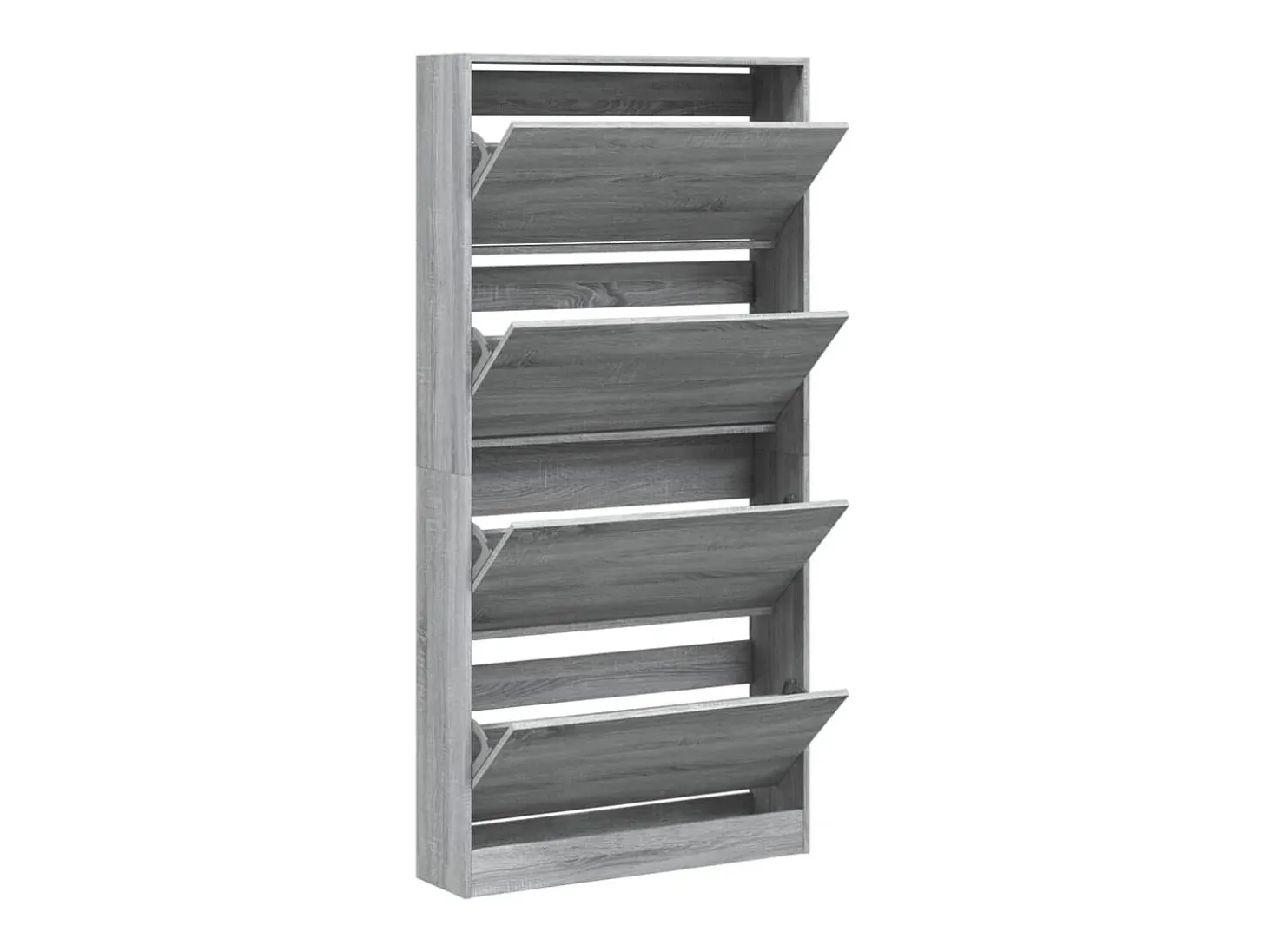 Mueble zapatero 4 cajones abatibles gris Sonoma 80x21x163,5 cm ES297214