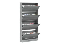 Mueble zapatero 4 cajones abatibles gris Sonoma 80x21x163,5 cm ES297214
