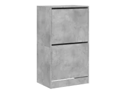 Mueble zapatero 2 cajones abatibles gris hormigón 60x42x108 cm ES856402