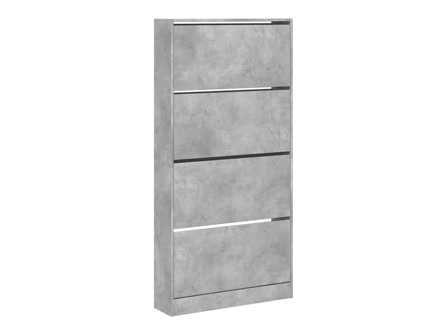 Mueble zapatero 4 cajones abatibles gris hormigón 80x21x163,5cm ES632639