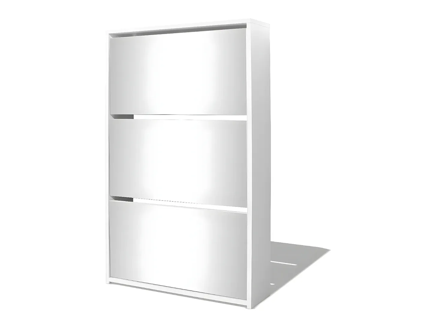 Mueble zapatero 3 niveles y espejo blanco 63x17x102,5 cm ES408565