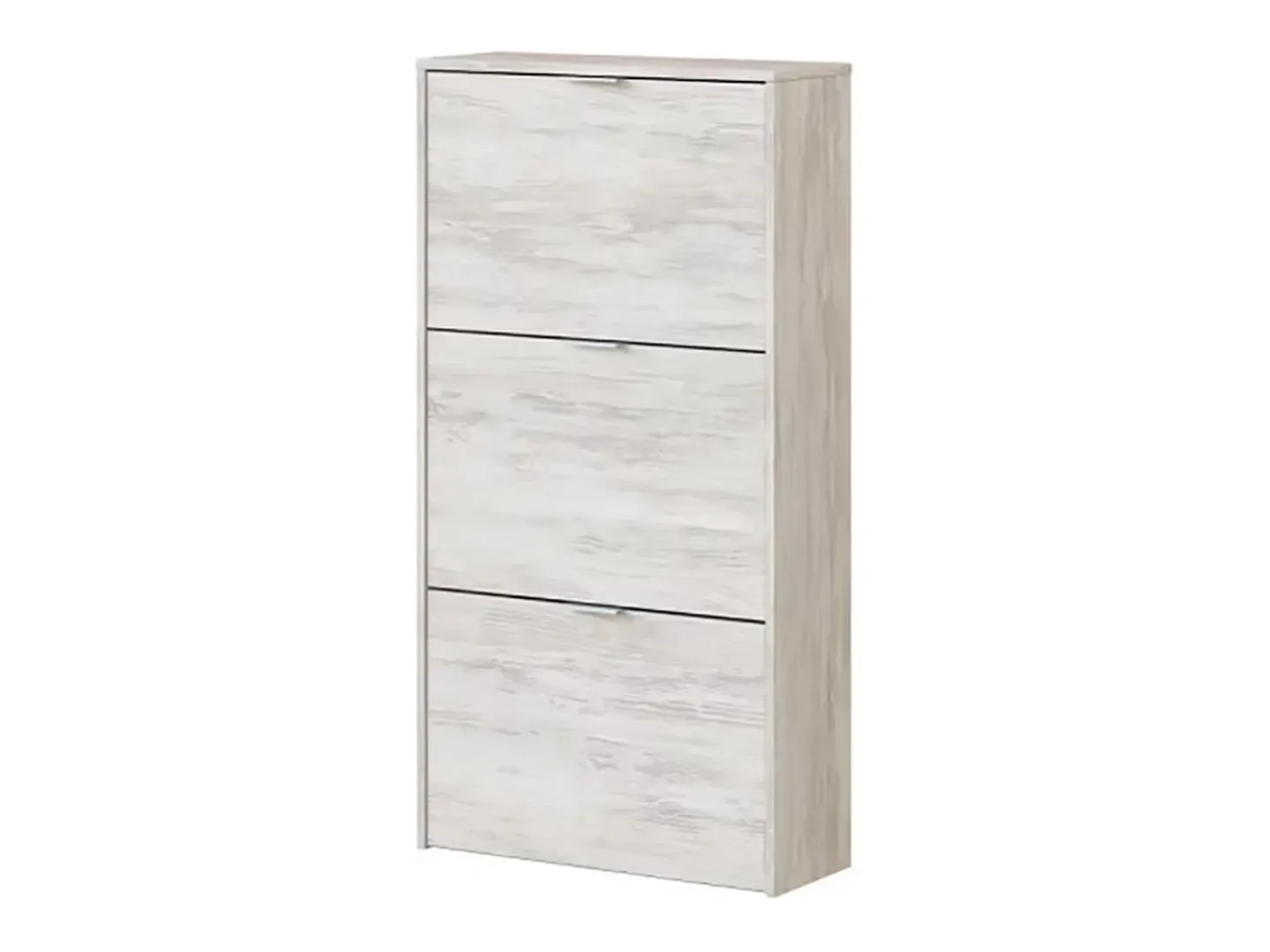 Mueble Zapatero 3 Puertas con Gran Capacidad con Acabado en Color Roble Gris Blanqueado - Dim: 60 cm (Ancho) x 113 cm (Alto) x 22 cm (Fondo)
