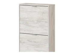 Mueble Zapatero 3 Puertas con Gran Capacidad con Acabado en Color Roble Gris Blanqueado - Dim: 60 cm (Ancho) x 113 cm (Alto) x 22 cm (Fondo)