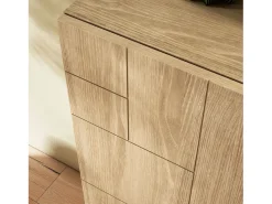 Mueble zapatero almacenaje - A87cm x L90cm x F27cm roble dorado patas moka – Bergen