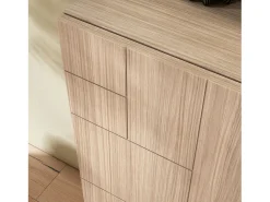 Mueble zapatero almacenaje - A87cm x L90cm x F27cm nogal claro patas verde - Bergen