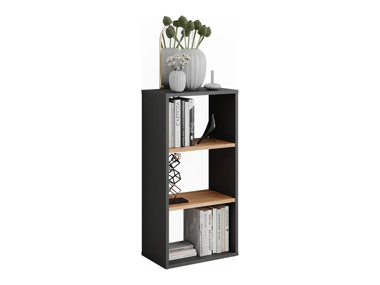 Mueble zapatero antracita/roble dorado 40x24x80.1 orlando