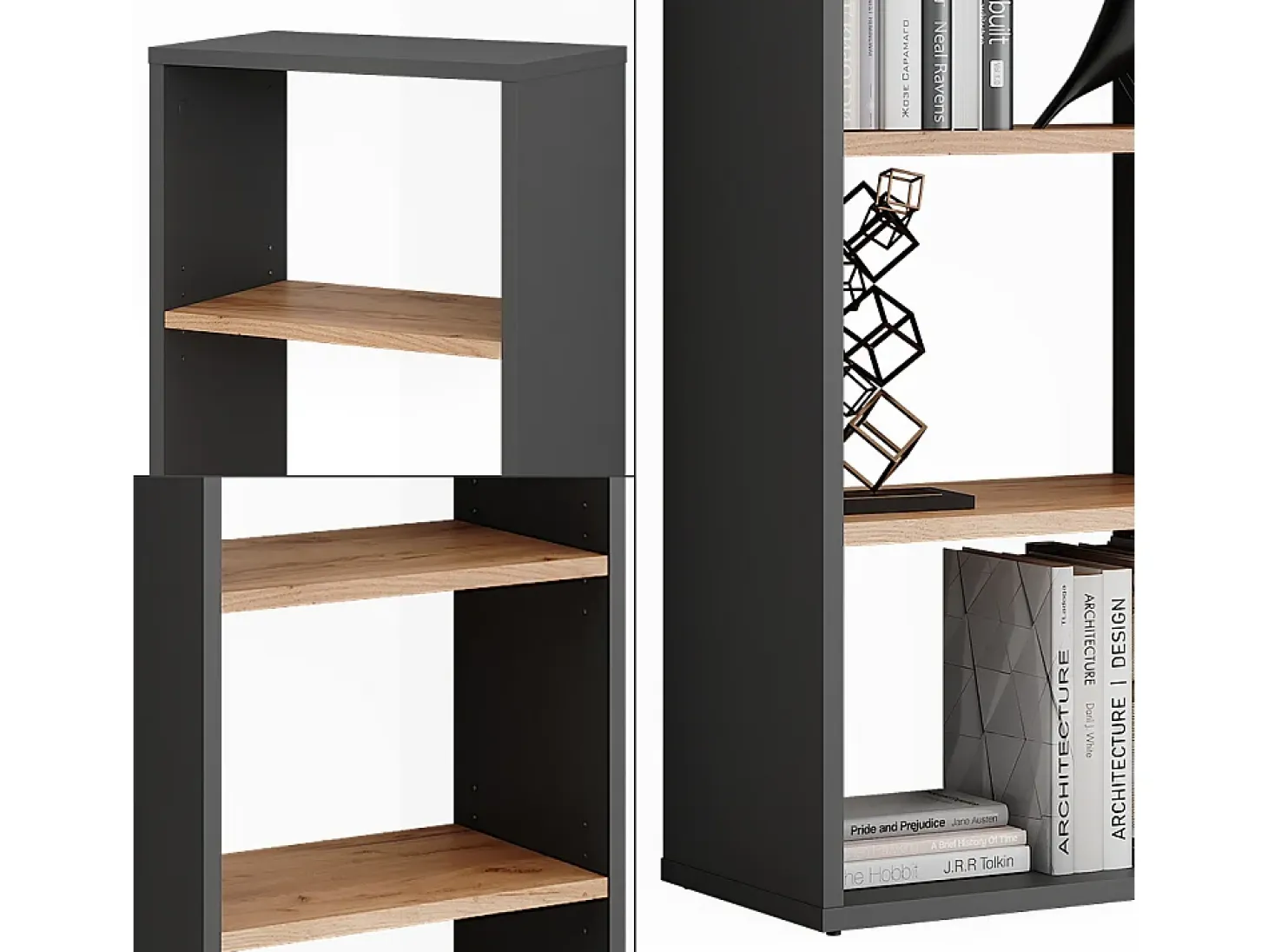 Mueble zapatero antracita/roble dorado 40x24x80.1 orlando