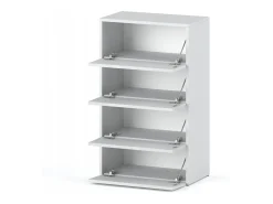 Mueble Zapatero Blanco Brillante 60x36x100 cm – Estantería de Almacenamiento para la Entrada Estilo Loft