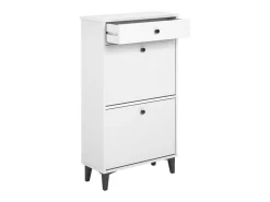 Mueble Zapatero Blanco con 2 Puertas y 1 Cajón | 61,1 x 110 x 25 cm