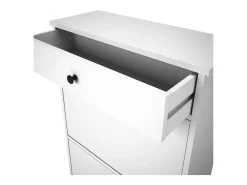 Mueble Zapatero Blanco con 2 Puertas y 1 Cajón | 61,1 x 110 x 25 cm