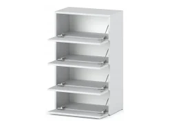 Mueble Zapatero Blanco Mate 60x36x100 cm – Estantería de Almacenamiento para la Entrada Estilo Loft