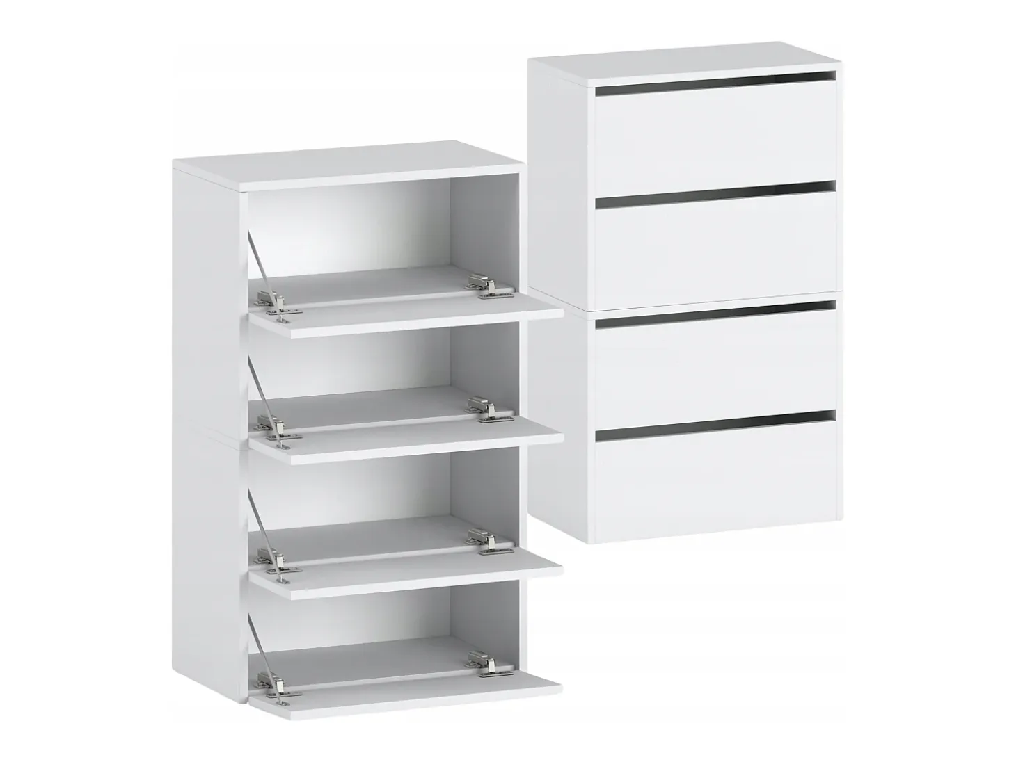 Mueble Zapatero Blanco Mate 60x36x100 cm – Estantería de Almacenamiento para la Entrada Estilo Loft