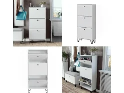 Mueble zapatero blanco 130x26x60 siri