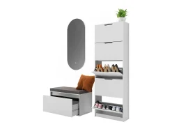 Mueble zapatero blanco 59x22x169 luca