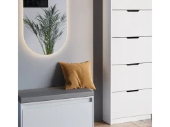 Mueble zapatero blanco 59x22x169 luca