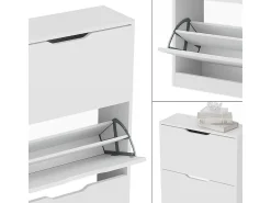 Mueble zapatero blanco 59x22x137 luca