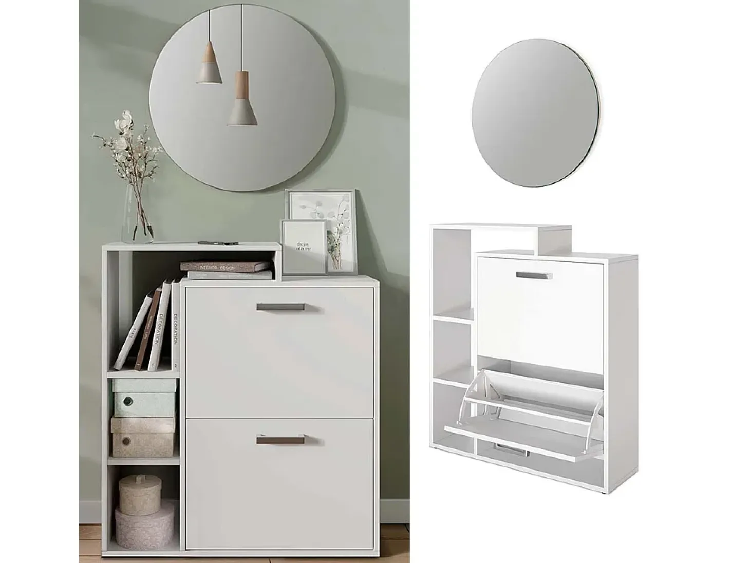 Mueble zapatero blanco 80x25x90 orlando