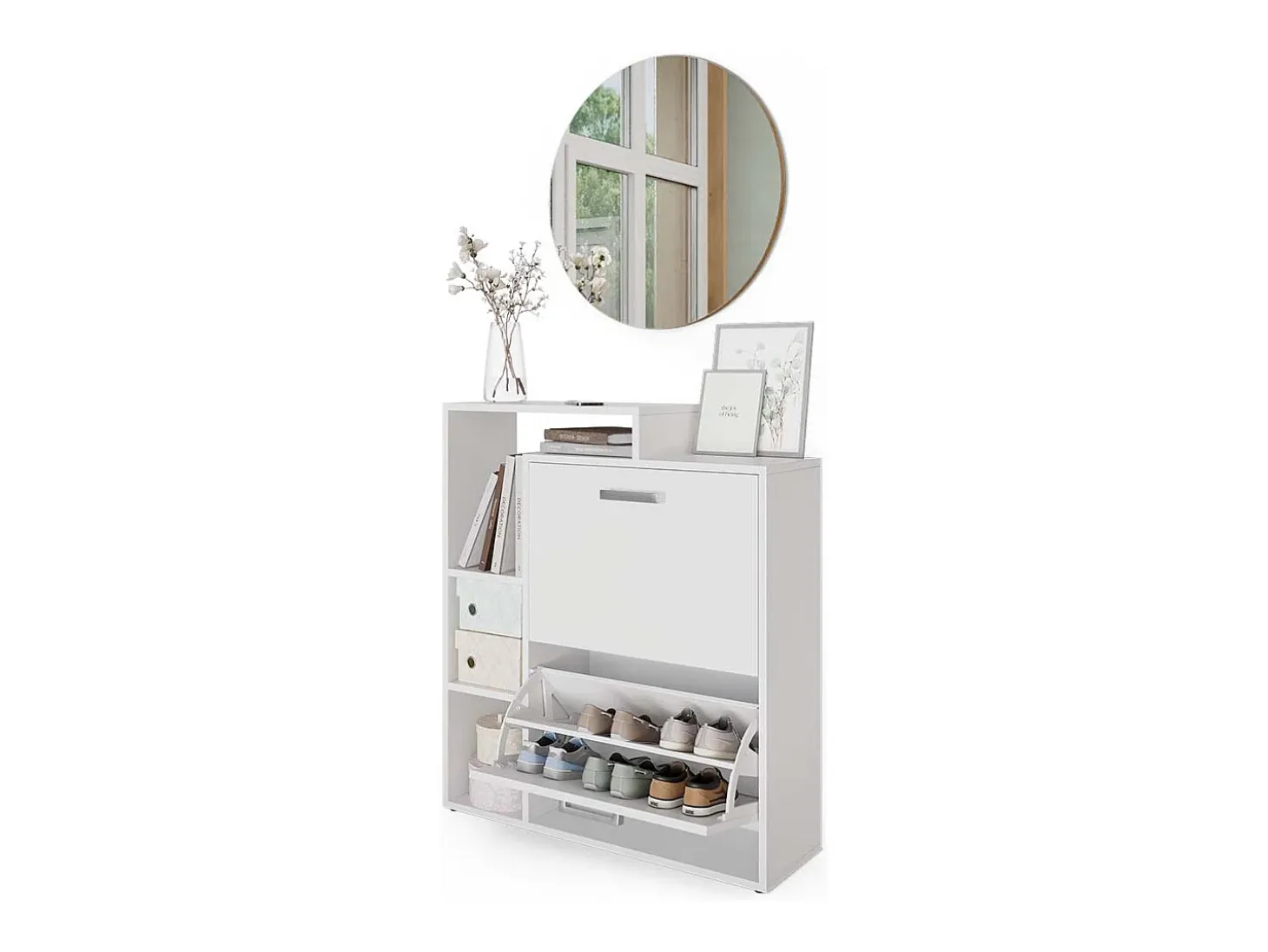Mueble zapatero blanco 80x25x90 orlando
