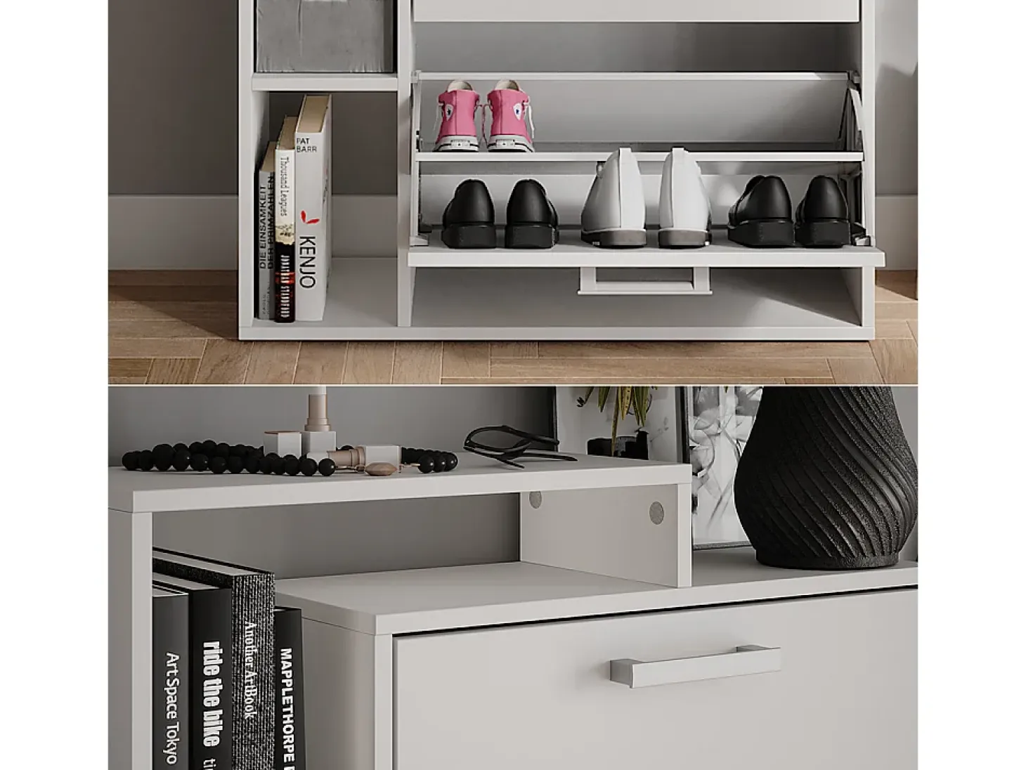 Mueble zapatero blanco 80x24.2x166.1 orlando