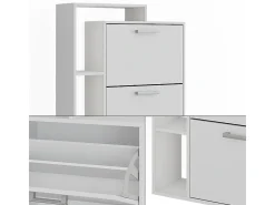 Mueble zapatero blanco 80x24.2x166.1 orlando