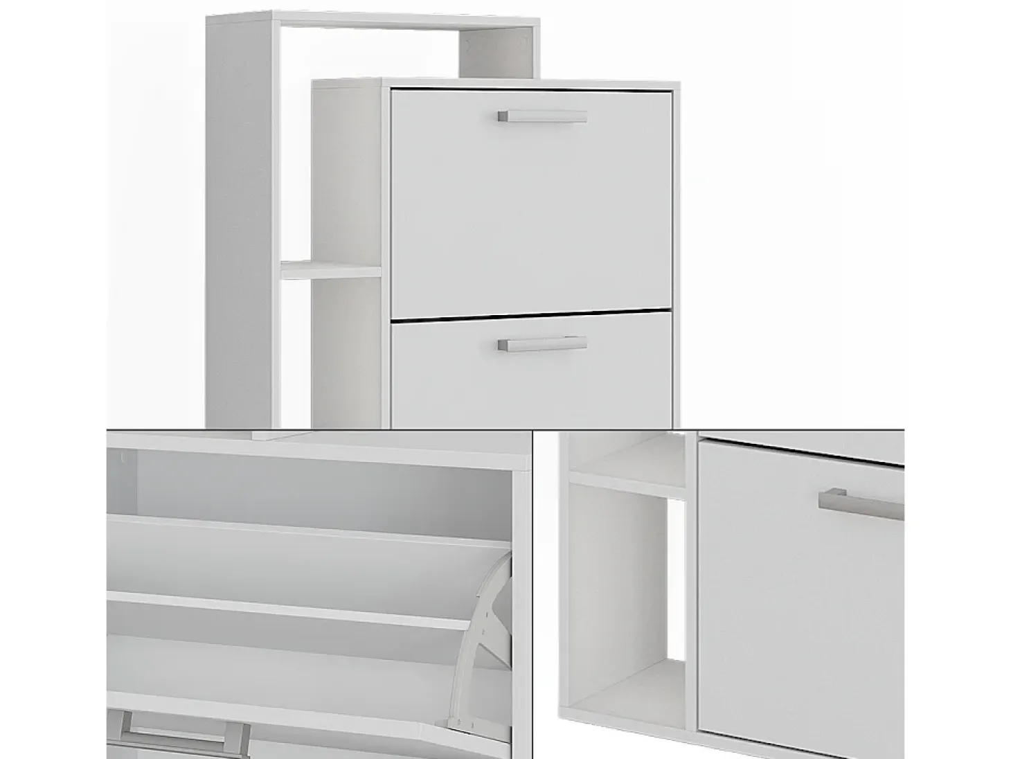 Mueble zapatero blanco 80x24.2x166.1 orlando
