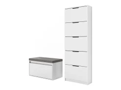 Mueble zapatero blanco 59x22x169 luca