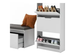 Mueble zapatero blanco 59x22x169 luca