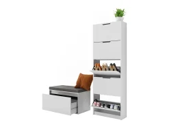 Mueble zapatero blanco 59x22x169 luca
