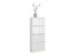 Mueble zapatero blanco/blanco alto brillo 59x22x137 gizmo