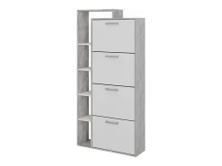 Mueble zapatero blanco/hormigón 80x24.2x166.1 orlando