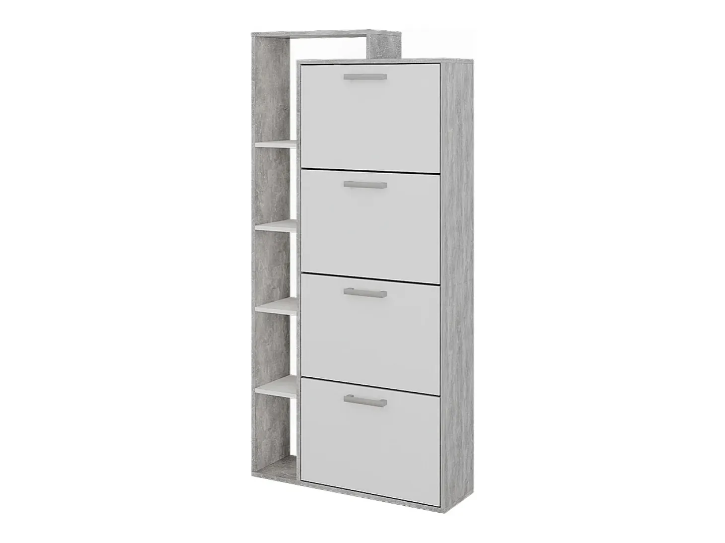 Mueble zapatero blanco/hormigón 80x24.2x166.1 orlando
