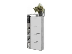 Mueble zapatero blanco/hormigón 80x24.2x166.1 orlando