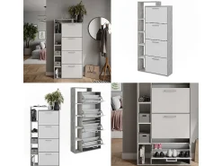 Mueble zapatero blanco/hormigón 80x24.2x166.1 orlando