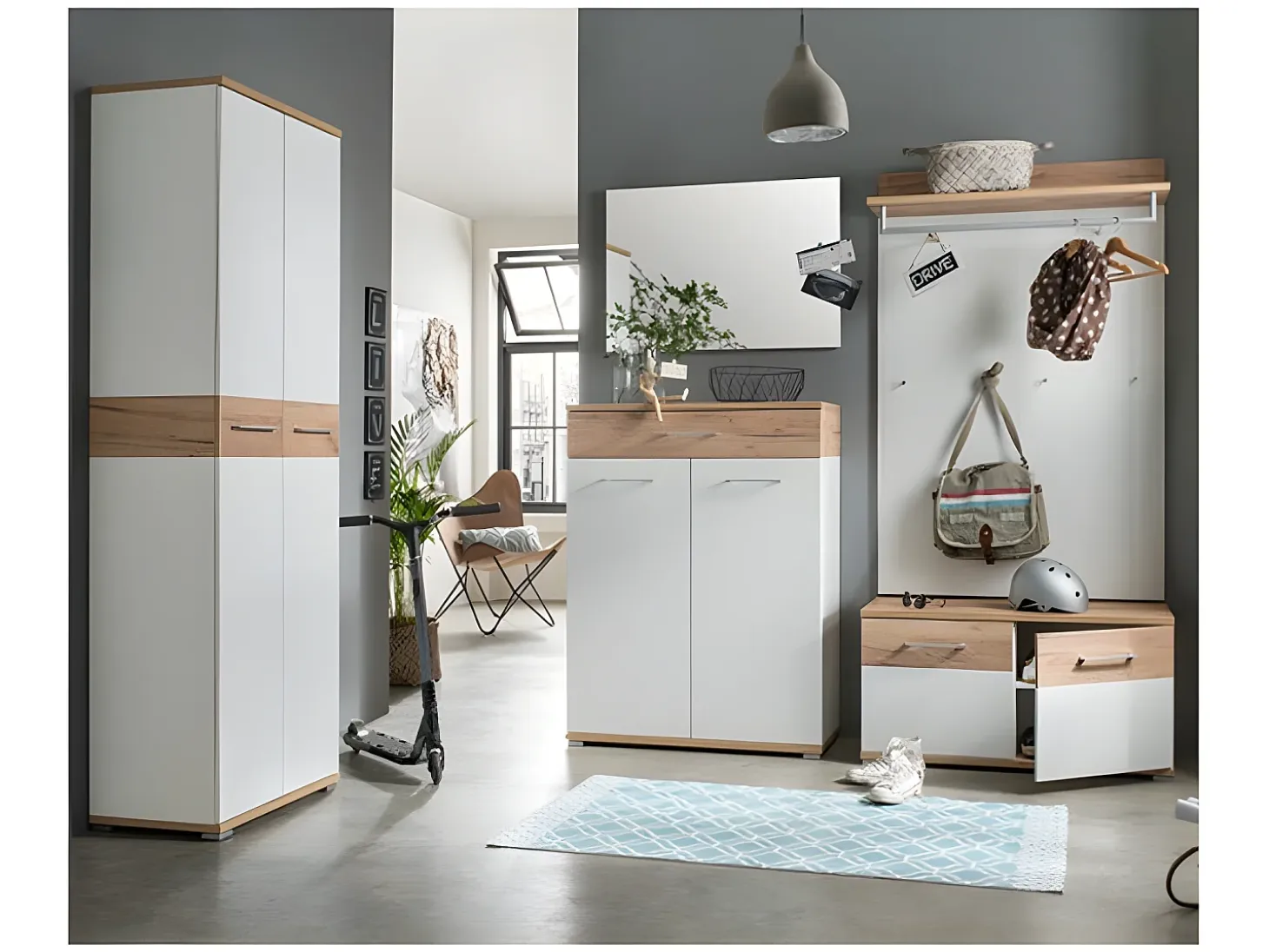 Mueble zapatero Cheyenne blanco y madera