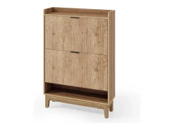 Mueble zapatero con 2 cajones basculantes, almacenamiento oculto de zapatos con estante abierto
