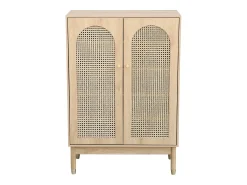 Mueble zapatero con 2 puertas de caña natural