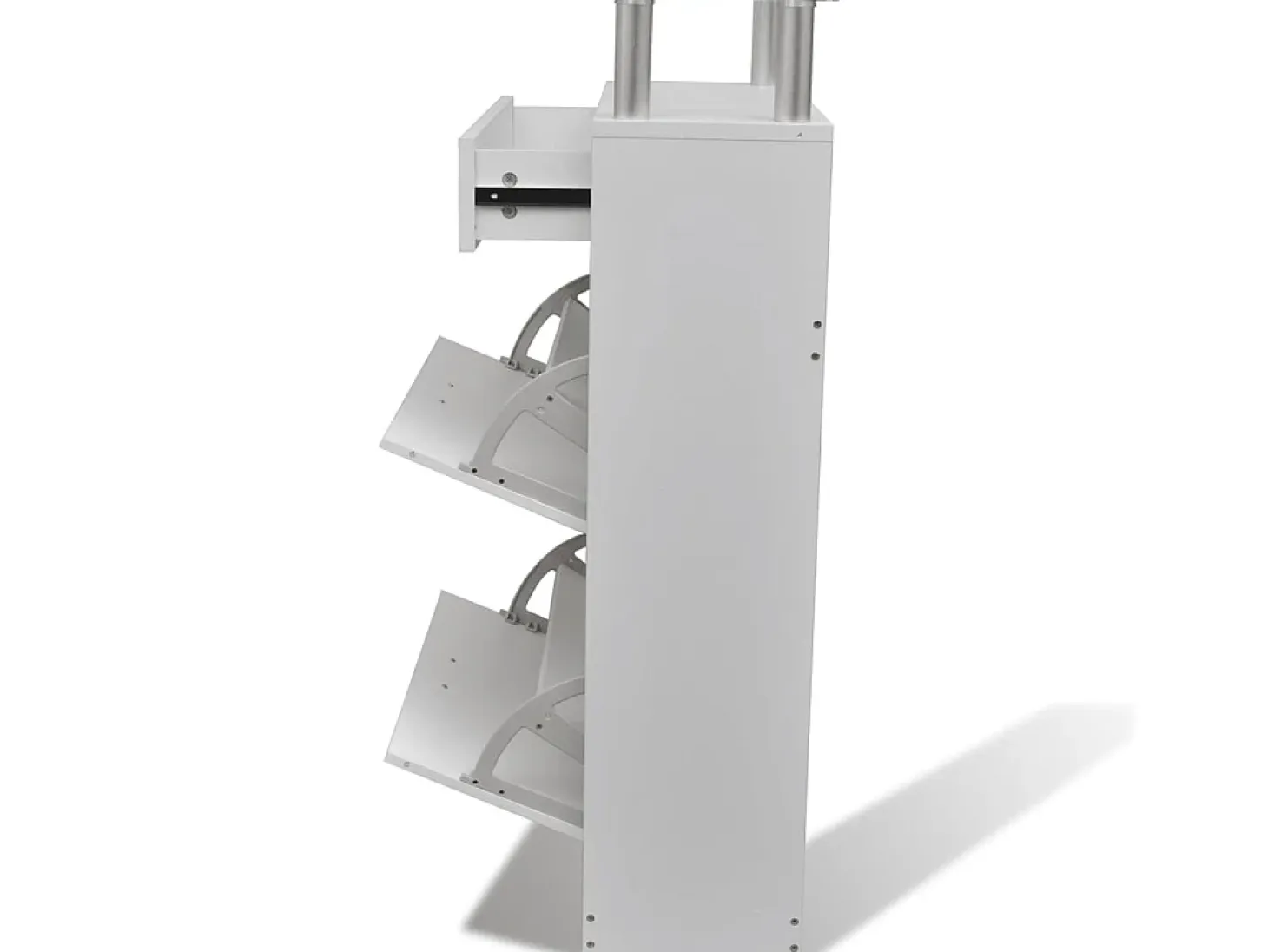 Mueble zapatero con cajón y estante superior de vidrio blanco ES834764
