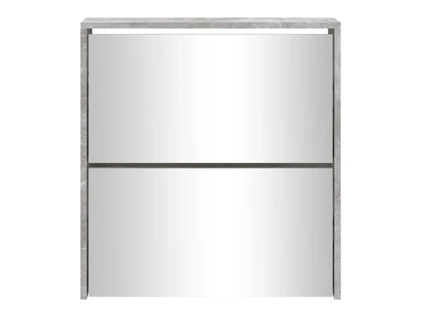 Mueble zapatero con espejo 2 niveles gris hormigón 63x17x67 cm ES359529