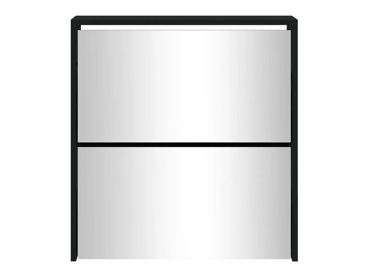 Mueble zapatero con espejo 2 niveles negro 63x17x67 cm ES883644