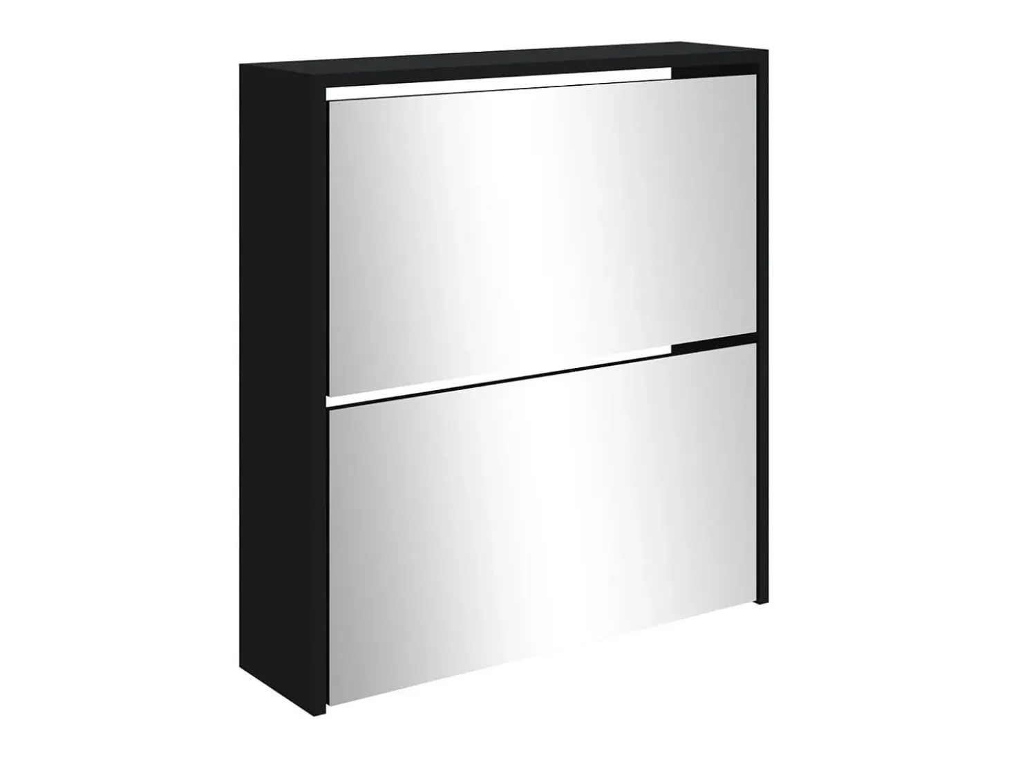 Mueble zapatero con espejo 2 niveles negro 63x17x67 cm ES883644
