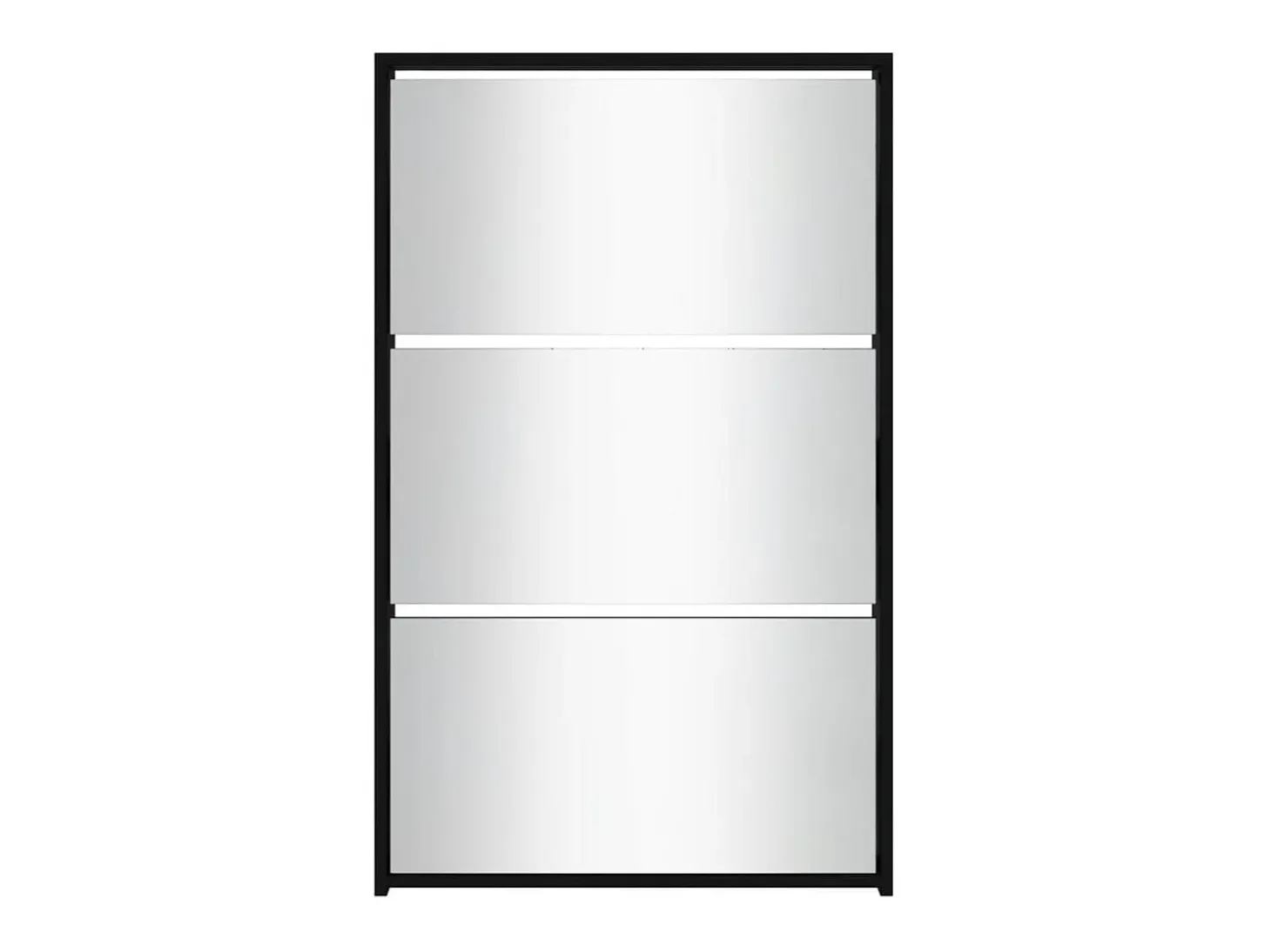 Mueble zapatero con espejo 3 niveles negro 63x17x102,5 cm ES274451