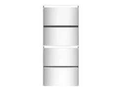 Mueble zapatero con espejo 4 niveles blanco brillo 63x17x134 cm ES802201