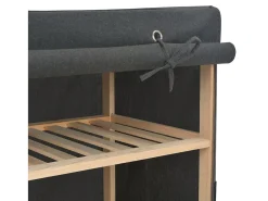 Mueble zapatero con funda de tela gris 79x40x80 cm ES789050