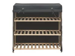 Mueble zapatero con funda de tela gris 79x40x80 cm ES789050