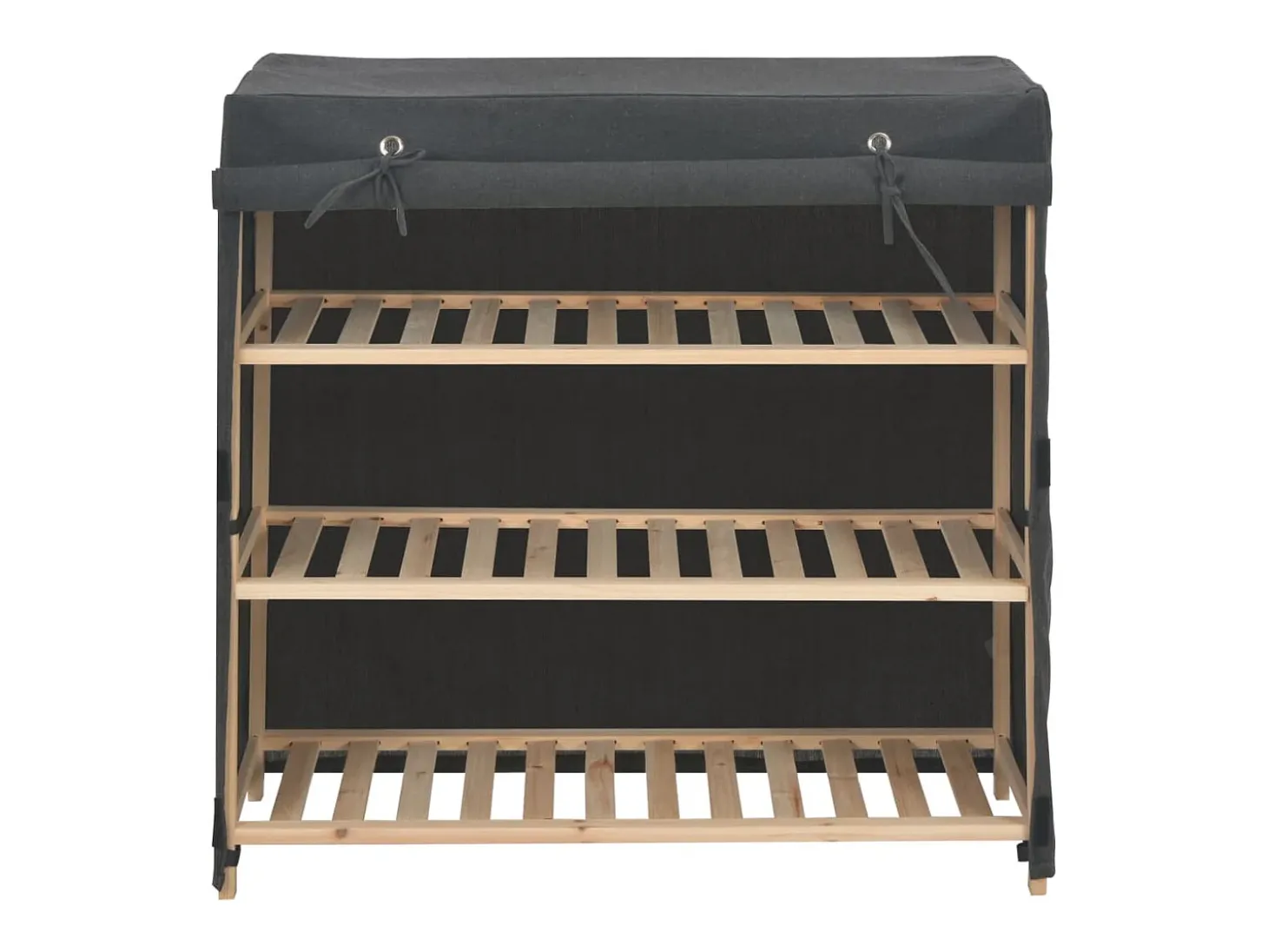 Mueble zapatero con funda de tela gris 79x40x80 cm ES789050