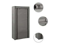 Mueble zapatero con funda de tela gris 58x28x106 cm ES648519