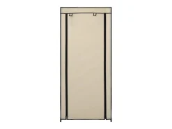 Mueble zapatero con funda de tela color crema 58x28x106 cm ES540516