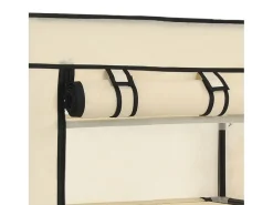 Mueble zapatero con funda de tela color crema 58x28x106 cm ES540516