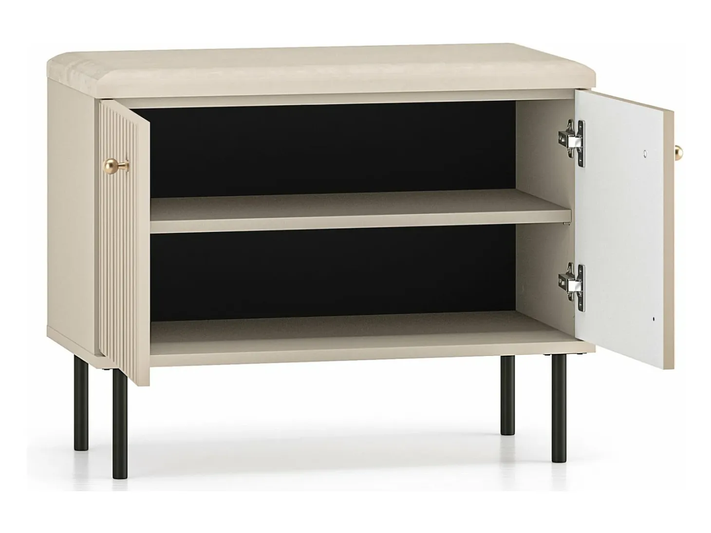 Mueble zapatero con lamas 68 cm - beige - CALETTO
